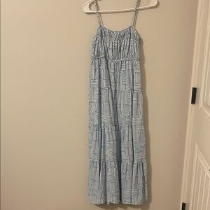 Blu Pepper Blue and White Patterned Dress